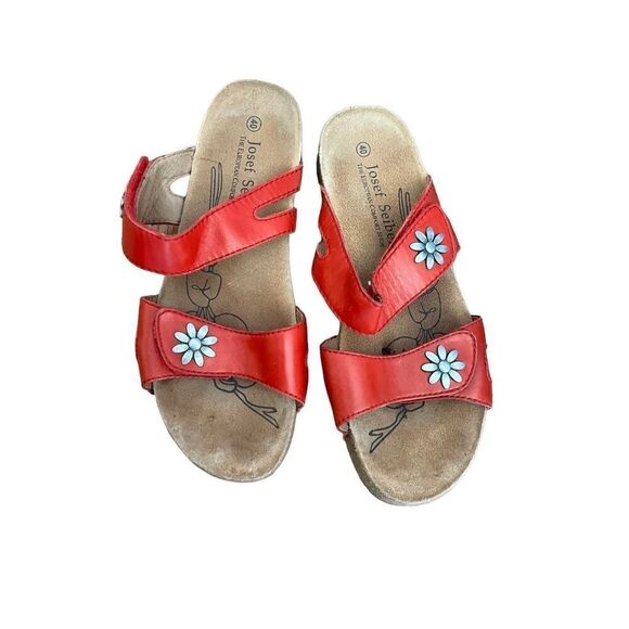 Josef Seibel az 40 Slip On Tonga Sandals Red - Picture 2 of 6